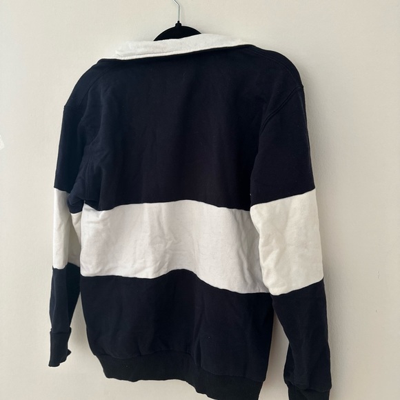 J. Galt Rugby Stripe Quarter-Zip Sweatshirt One-Size - Picture 2 of 12